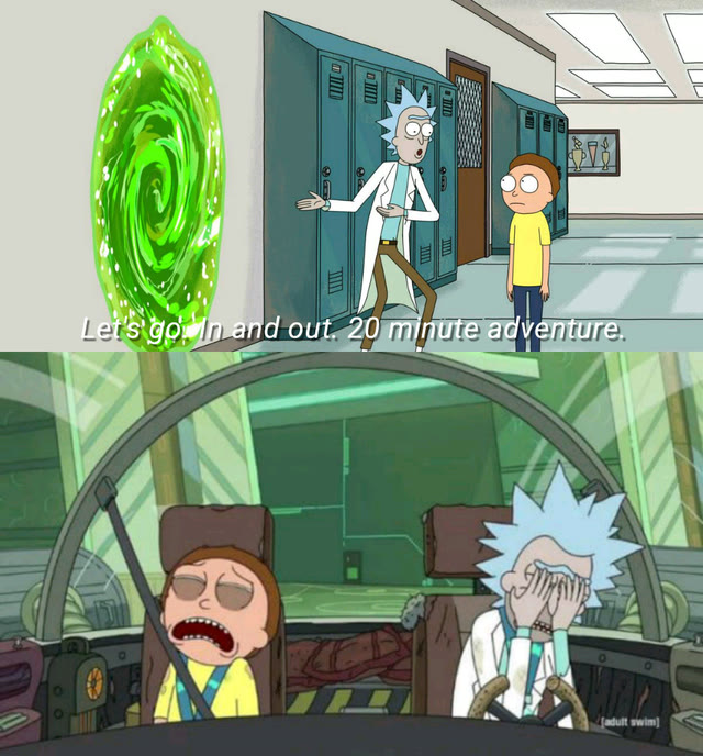 Mème « 20 Minute Adventure Rick Morty »