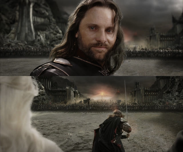 "Aragorn Black Gate for Frodo" meme