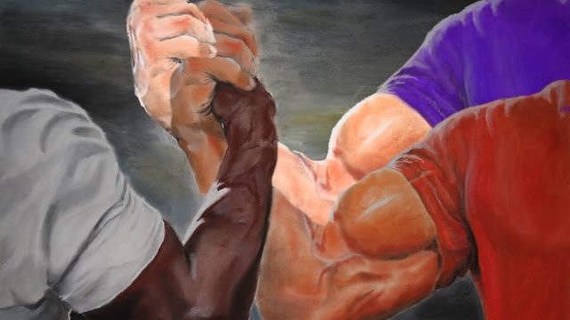 Mème « Epic Handshake Three Way »