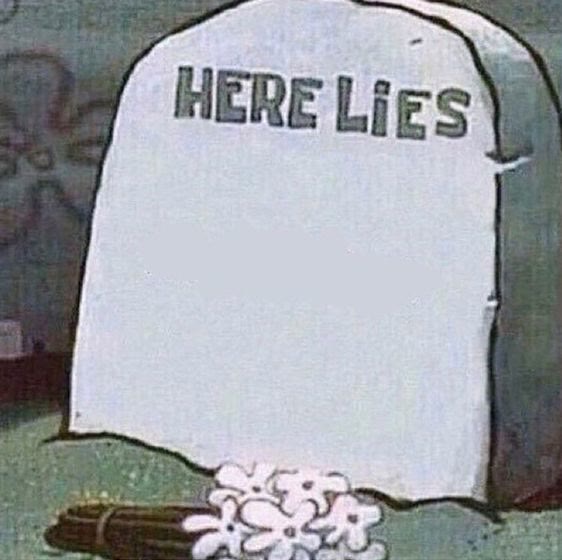 Mème « Here Lies Spongebob Tombstone »