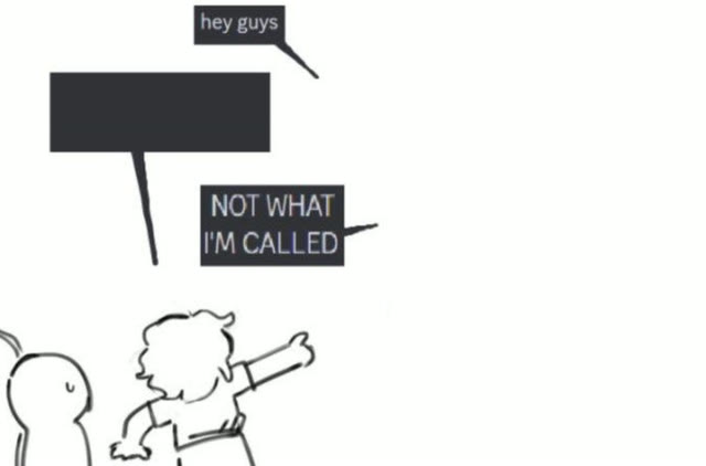 Mème « Hey Guys - NOT WHAT I'M CALLED »