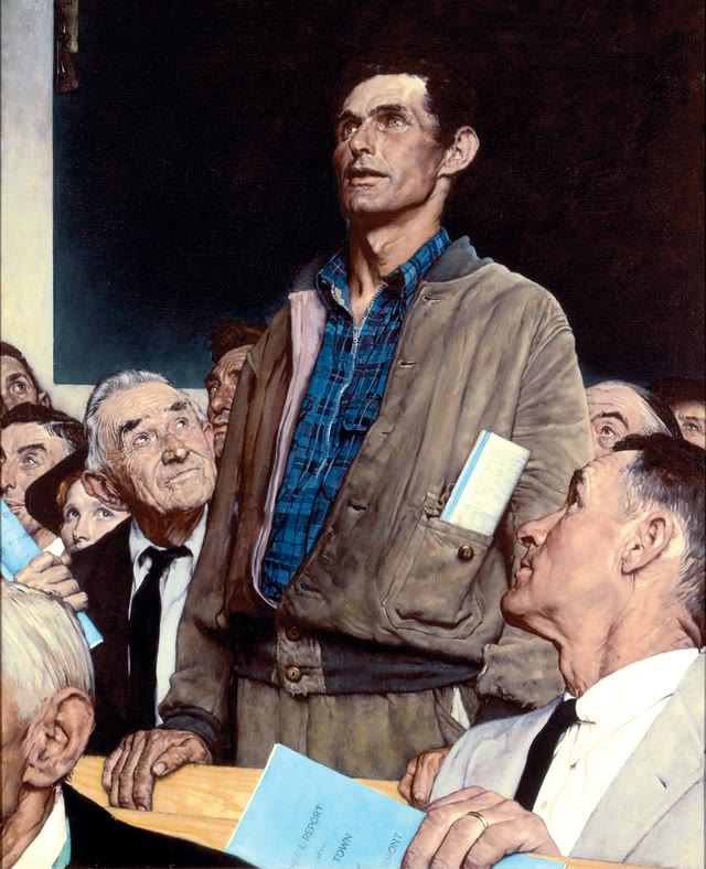 "Man Taking a Stand in a Town Hall Meeting" meme