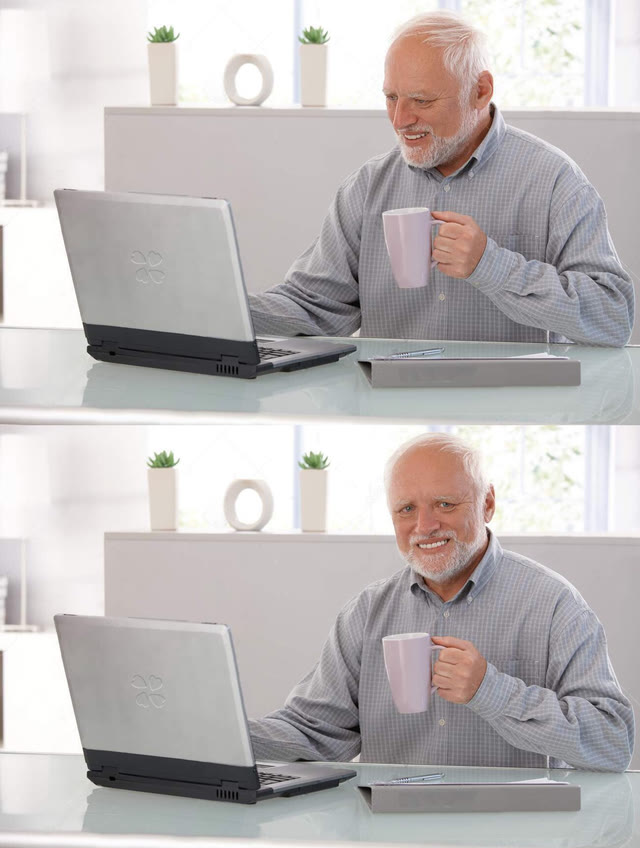 Mème « Old Man Cup of Coffee »