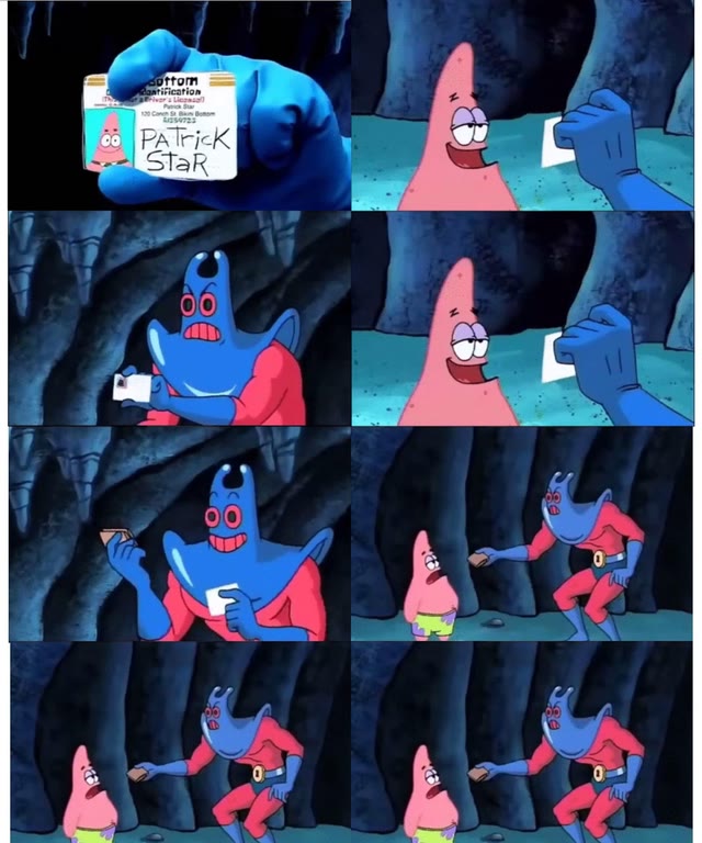 "Patrick Not My Wallet" meme