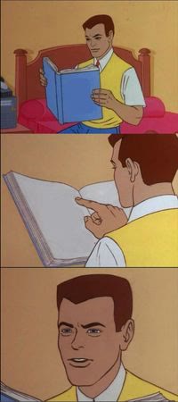Mème « Peter Parker Reading a Book »