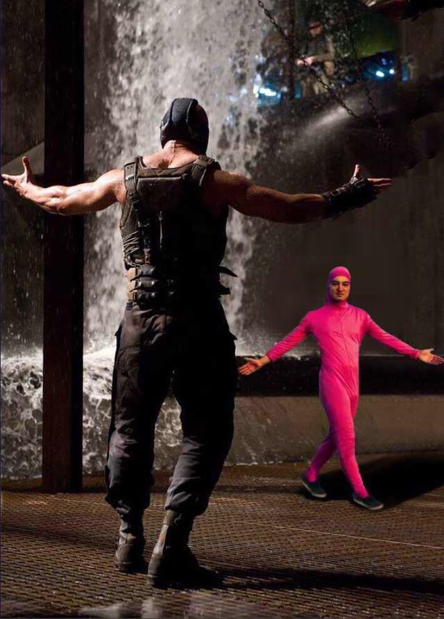 Mème « Pink Guy vs Bane »