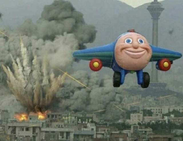 Mème « Plane Flying From Explosions »
