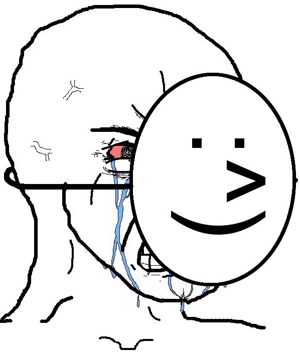 "Pretending to Be Happy, Hiding Crying Behind a Mask" meme