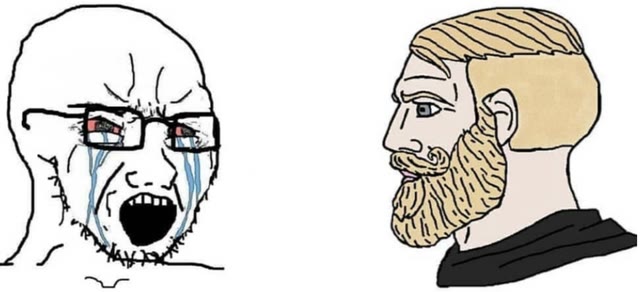 Mème « Soyboy vs Yes Chad »