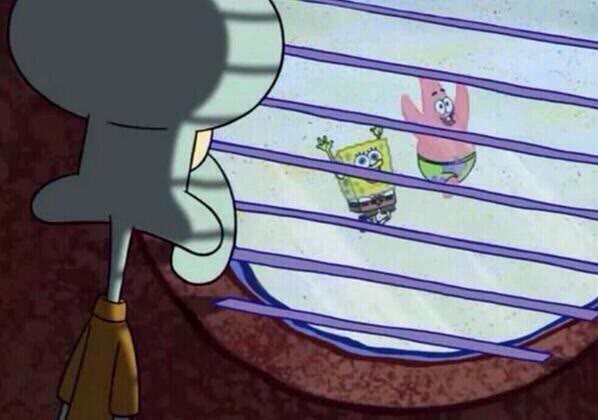 "Squidward Window" meme