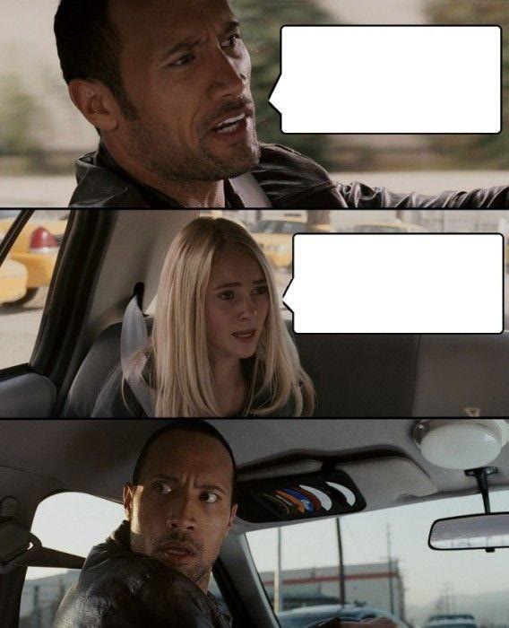 Mème « The Rock Driving »