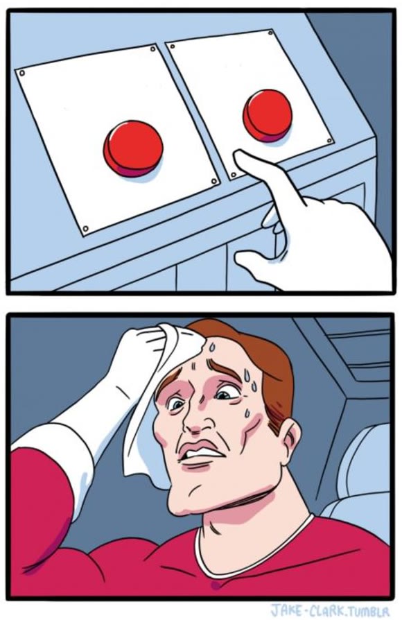 "Two Buttons" meme